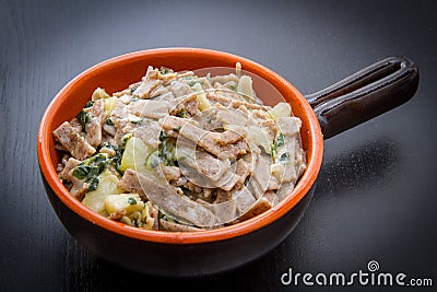 plate of valtellinese pizzoccheri Stock Photo