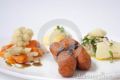 Plate of vegetarian food Stock Photo