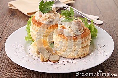 Plate of vol au vent Stock Photo