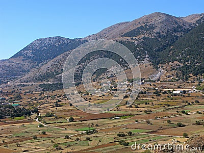 Plateau Omalos on Crete, Greece Stock Photo
