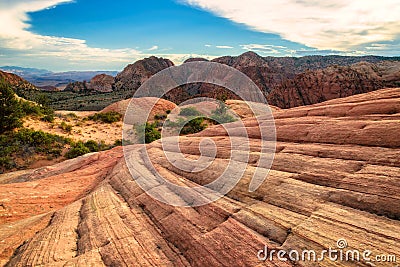 Plateau from red sandstone, Yant Flat, Utah Stock Photo