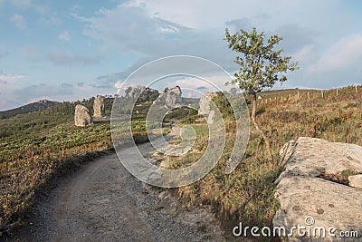 Plateau at sunset summer atmosphere Stock Photo