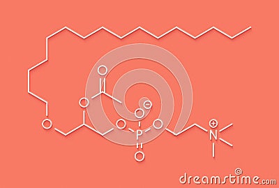 Platelet Activating Factor PAF signaling molecule. Skeletal formula. Stock Photo