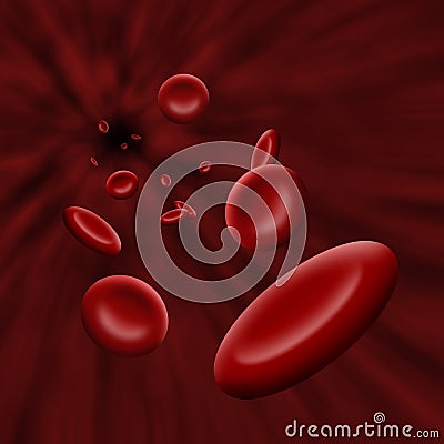 Platelet cells flowing through bloodstream Stock Photo