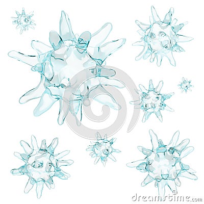 Platelet cells Thrombocyte . Transparent cell membrane and no nucleus or granules . Isolated white background . 3D render Stock Photo