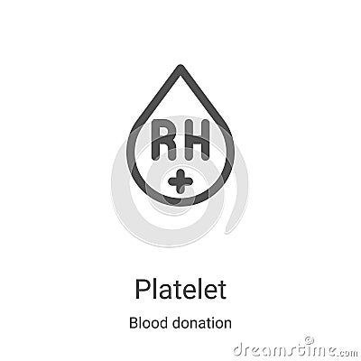platelet icon vector from blood donation collection. Thin line platelet outline icon vector illustration. Linear symbol for use on Vector Illustration