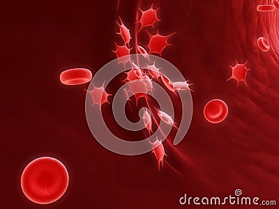 Platelets on a wound Stock Photo