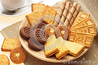 Plater full of biscuits Stock Photo