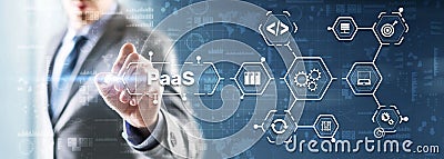 Platform as a Service. PaaS concept on virtual screen Stock Photo