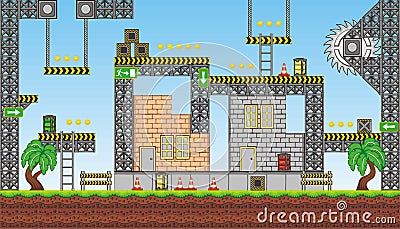 Platform game tileset 2 Vector Illustration