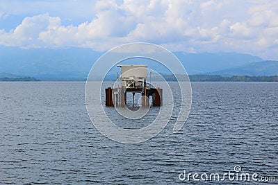 Platform in Reservoir Stock Photo