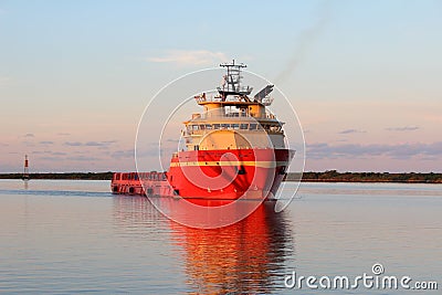 Platform Supply Vessel Stock Photo