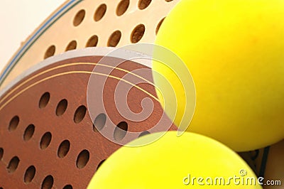 platform tennis Balls and paddles Stock Photo