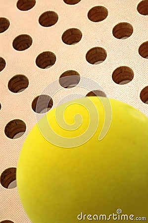 platform tennis Paddle and ball Stock Photo