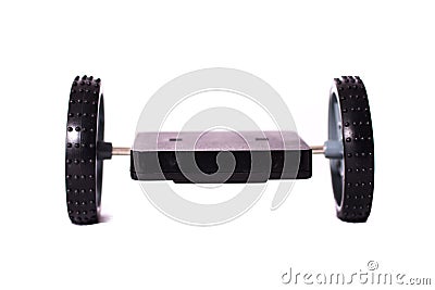 A platform with two wheels in the form of a gyroboard with large wheels Stock Photo