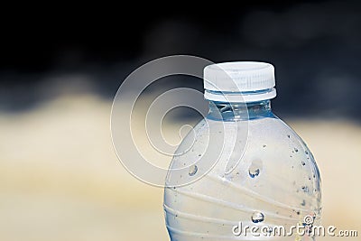 Platic water bottle with plastic stopper - image with copy space Stock Photo
