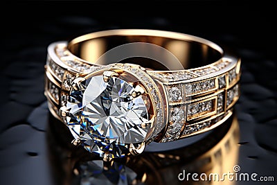 Platinium Diamond wedding ring isolated Stock Photo