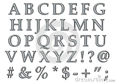 Platinum Alphabet Uppercase Stock Photo