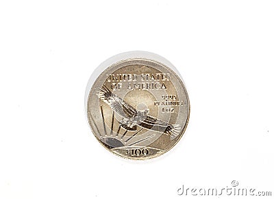 1997 Platinum Hundred Dollar Coins Stock Photo