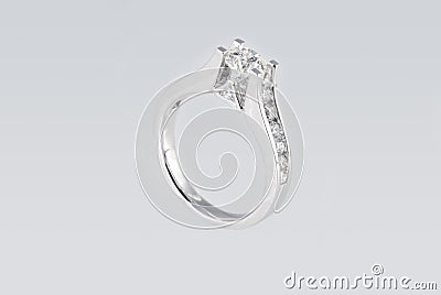 Platinum ring with diamonds Stock Photo