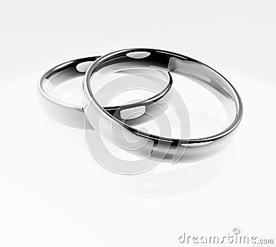 Platinum wedding rings Stock Photo