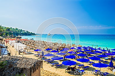 Platis Gialos and Makris Gialos Beach, Kefalonia island, Greece Stock Photo