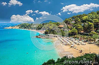 Platis Gialos and Makris Gialos Beach, Kefalonia island, Greece Stock Photo