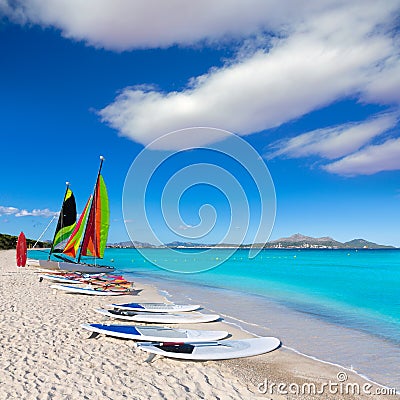 Platja de Muro Esperanza beach Alcudia Bay Majorca Stock Photo