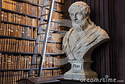 Plato bust in Trinity College Editorial Stock Photo