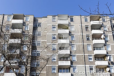 Plattenbau in Berlin Kreuzberg Stock Photo