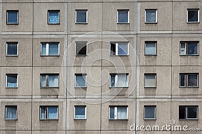 Plattenbau building - gdr building facade Stock Photo