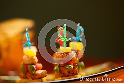 Platter of colorful appetizers Stock Photo