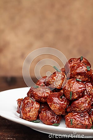 Platter of Turkey Meatballs Stock Photo