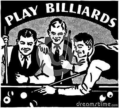 Play Billiards Vector Illustration