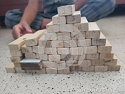 Play with block Stock Photo