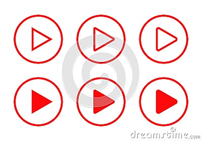 Play buton icon in circle line. Video streaming symbol vector Vector Illustration