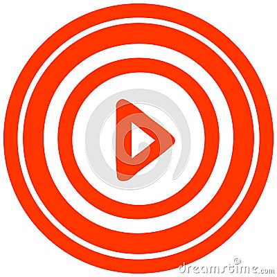 play button circular icon Vector Illustration