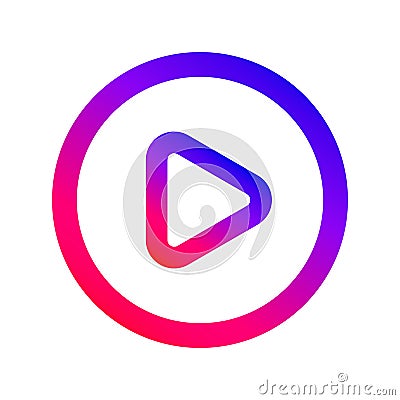 Play button. Flat gradient icon. Isolated sign for web. Vector Vector Illustration