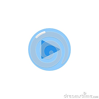 Play button icon vector blue monochrome color Vector Illustration