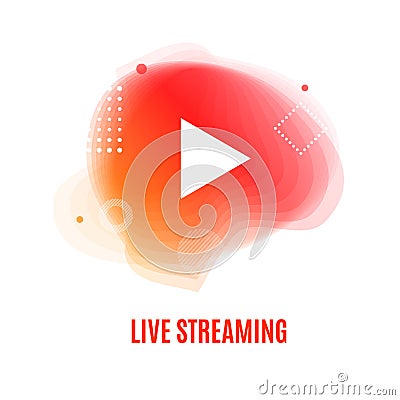 Play Button Live Streaming or Vlogging Concept. Vector Vector Illustration