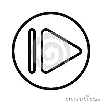 Play button outline icon. linear style sign for mobile concept and web design. video play simple line vector icon. Vector Illustration