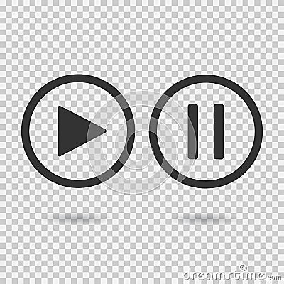 Play button and pause button. Vector Illustration