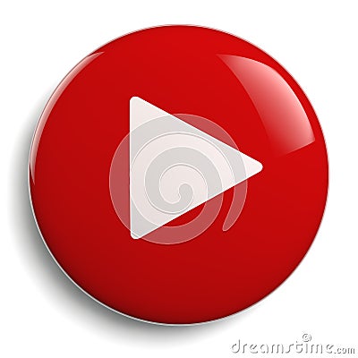 Play Push Button Red Circle Stock Photo