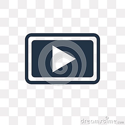 Play button vector icon isolated on transparent background, Play Vector Illustration