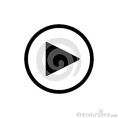 Play button. vector icon in linear style isolated on white. Audio or video icon. Vector Illustration