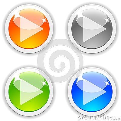 Play buttons. Vector Illustration