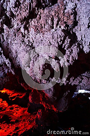 Lolthun cave, in Mayan language - a flower stone. One of the Mayan sacred caves, Mexico. Stock Photo