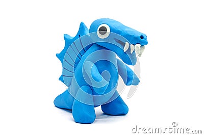 Play doh Spinosaurus on white background Stock Photo