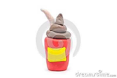 Play dough Slurpee on white background Stock Photo