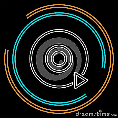 Play dvd button - media or music player Vector Illustration